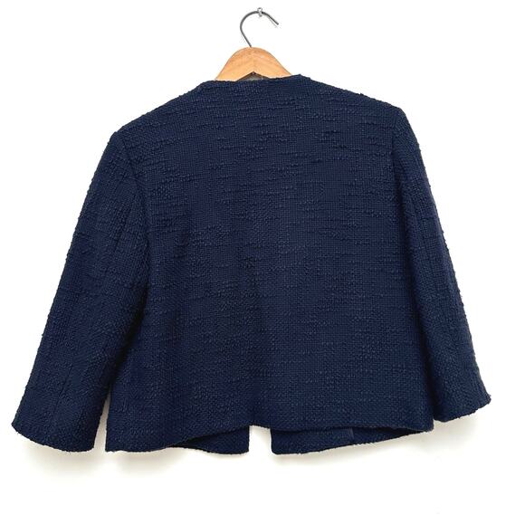 0039 Italy Navy Blue Textured Blazer Jacket - Size S - Picture 2 of 5